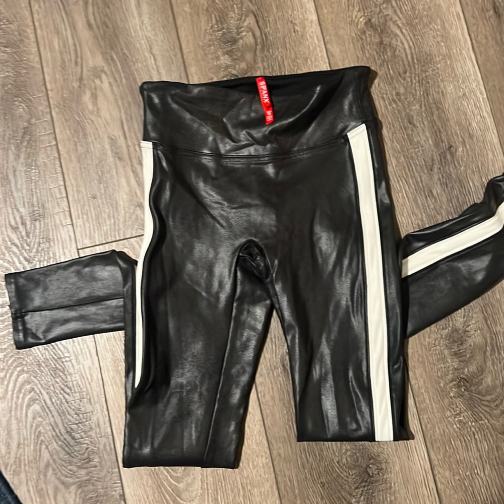 Spanx brand leggings faux leather spandex pant